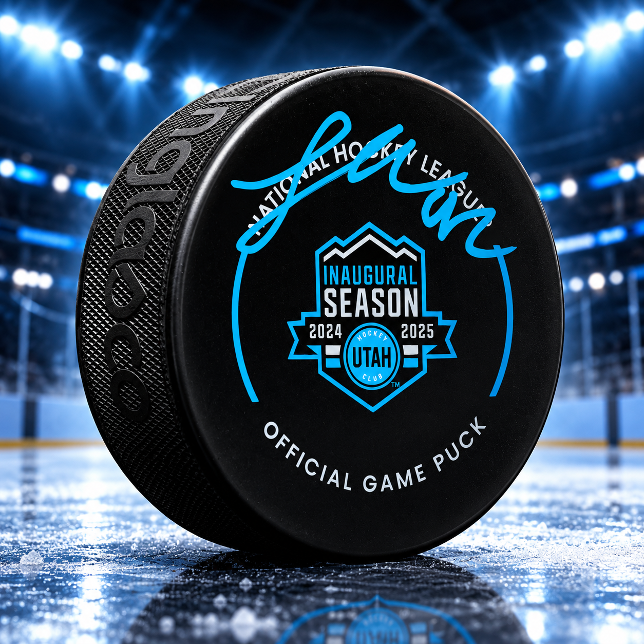 Logan Cooley Signed Utah Hockey Club Inaugural Season Official Game Puck