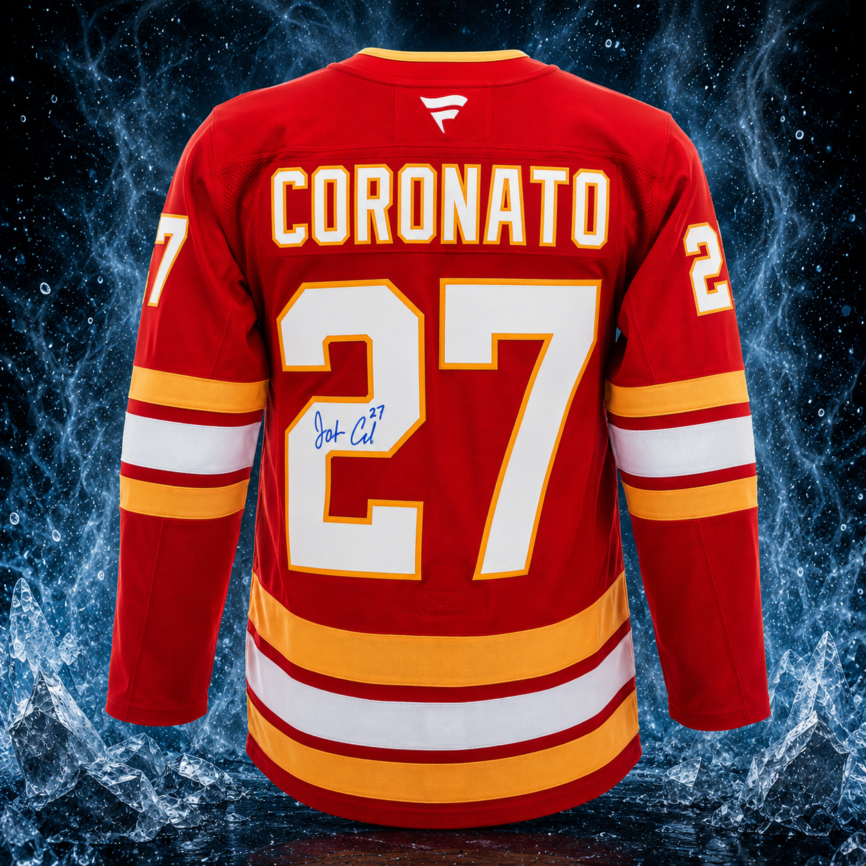 Matt Coronato Autographed Calgary Flames Fanatics Premium Jersey