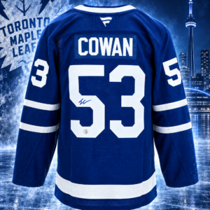 Easton Cowan Autographed Toronto Maple Leafs Fanatics Premium Jersey