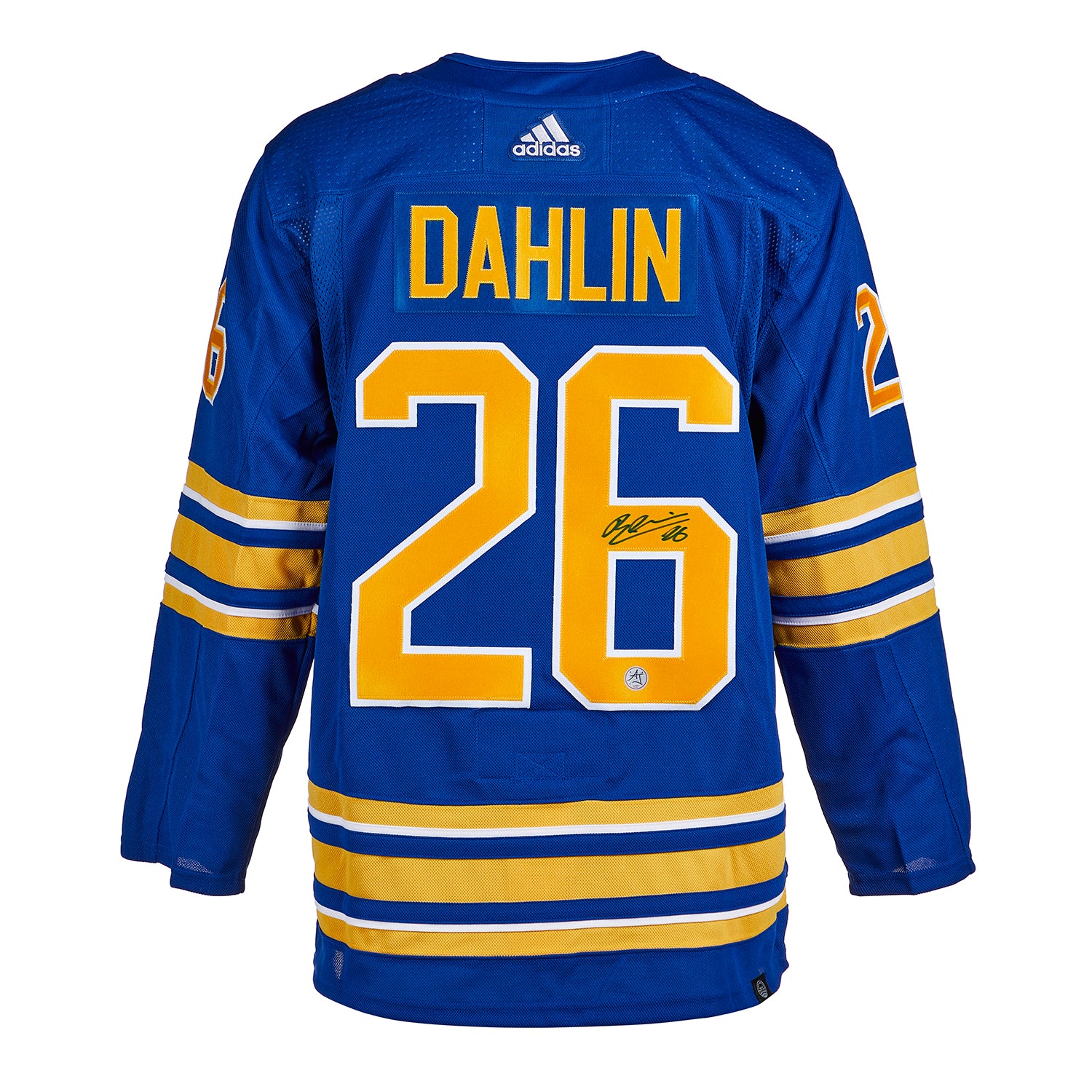Rasmus Dahlin Autographed Buffalo Sabres Blue Adidas Jersey - Image 4