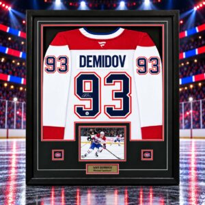 Ivan Demidov Autographed White Framed Jersey