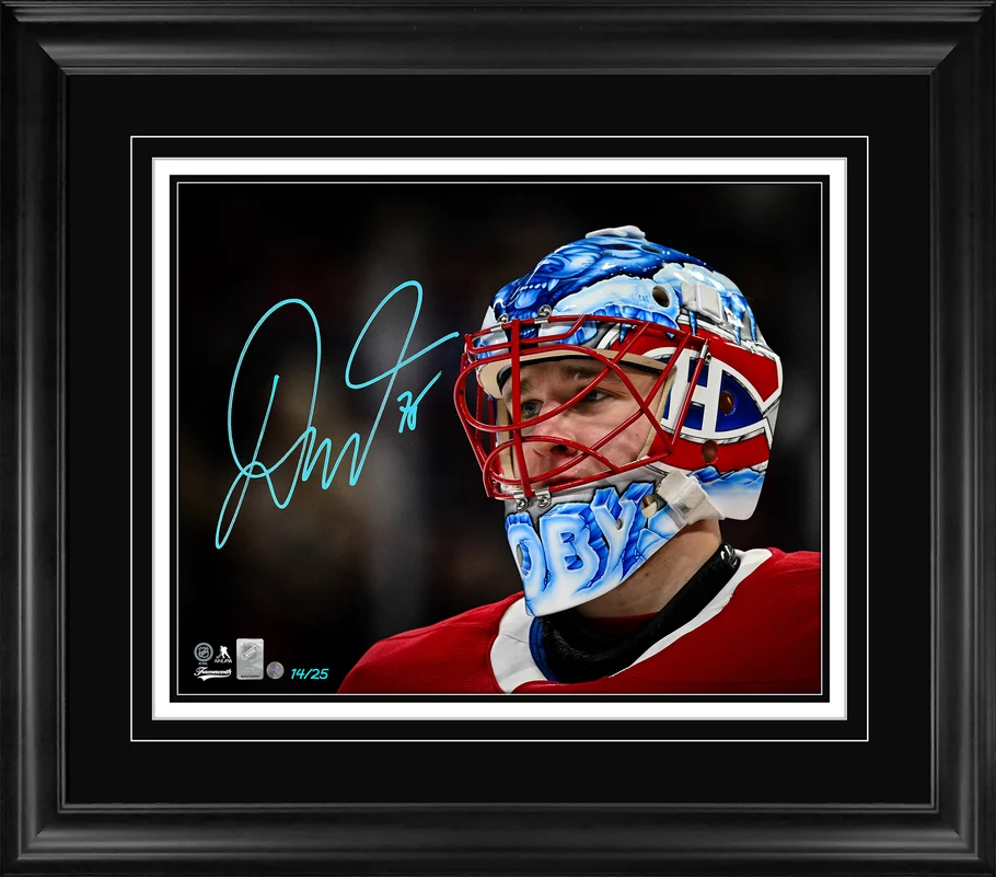 Jakub Dobes Signed 16x20 Print Framed Montreal Canadiens Goalie Mask (Limited Edition of 25)