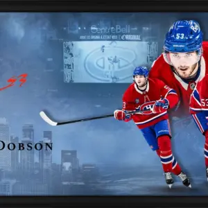 Noah Dobson Signed Framed 18x40 Print Montreal Canadiens Oversized Autograph Elite Series (Limited Edition of 25)