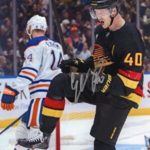 Elias Pettersson Vancouver Canucks Scoring A Goal Autographed 8x10 Photo