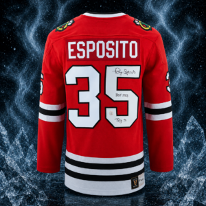 Tony Esposito Signed & Inscribed Chicago Blackhawks Fanatics Throwback Jersey