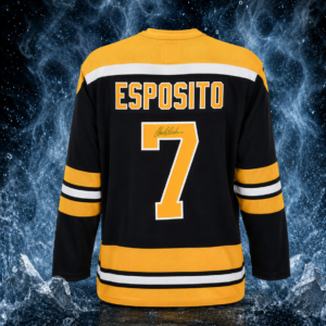 Phil Esposito Autographed Boston Bruins Fanatics Throwback Jersey