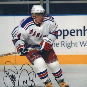 Theoren Fleury New York Rangers Autographed White Jersey 8x10 Photo