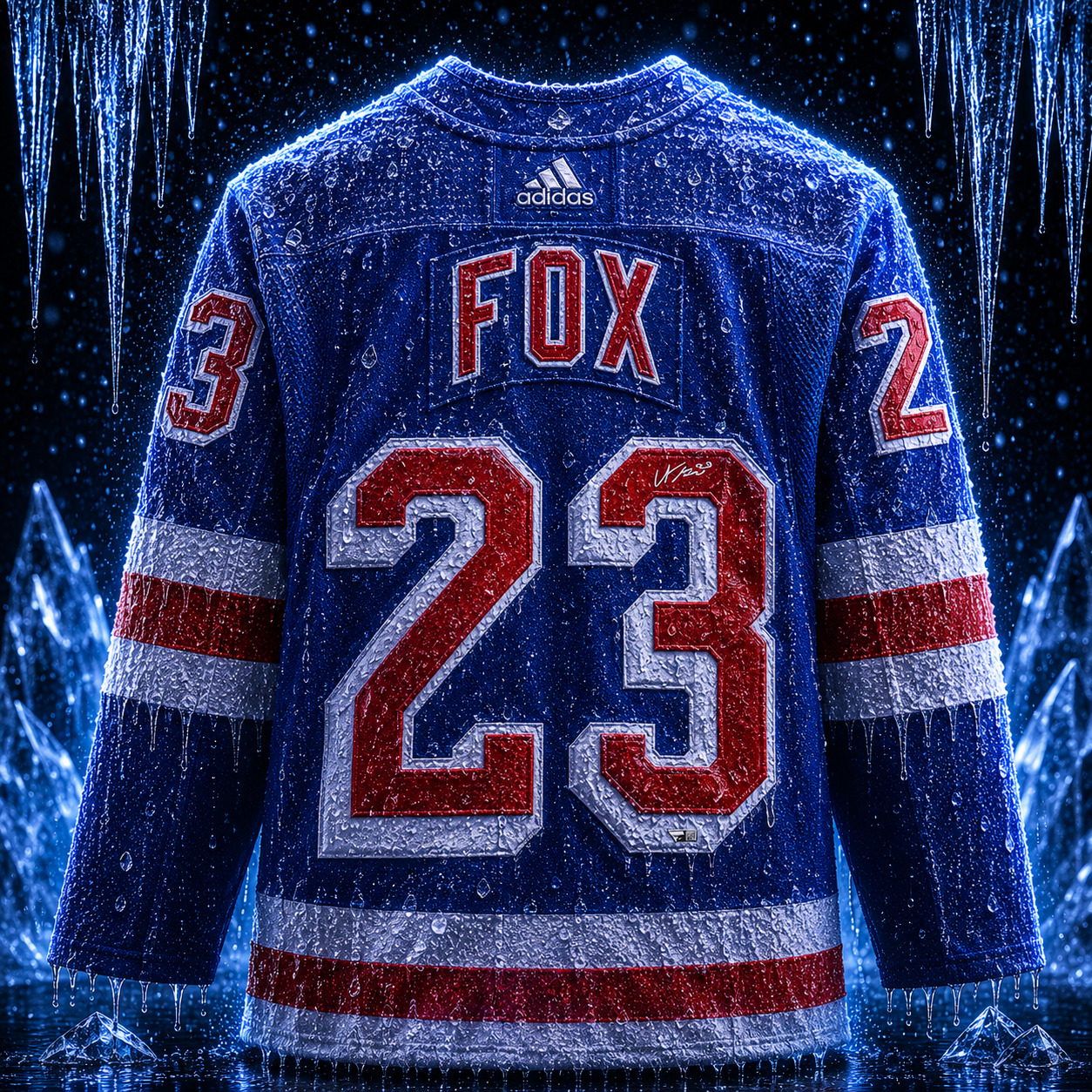 Adam Fox New York Rangers Autographed Blue Adidas Authentic Jersey