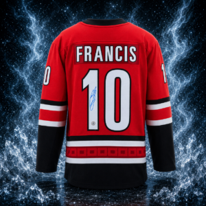 Ron Francis Autographed Carolina Hurricanes Red Fanatics Breakaway Jersey