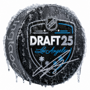 Anton Frondell Chicago Blackhawks Autographed 2025 NHL Draft Hockey Puck