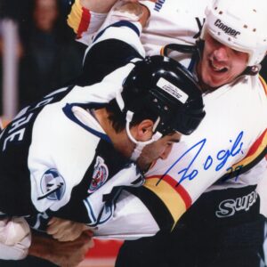 Gino Odjick Vancouver Canucks Fighting Stance Autographed 8x10 Photo