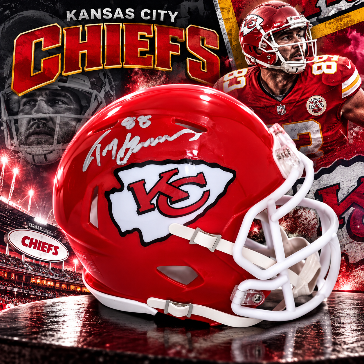 Tony Gonzalez Kansas City Chiefs Autographed Riddell Speed Mini Helmet