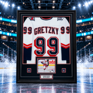 Wayne Gretzky Signed Framed 34x42 New York Rangers 1998 Alternate White CCM Jersey