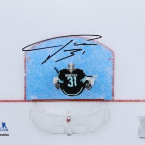 Philipp Grubauer Seattle Kraken Autographed 8" x 10" Navy Jersey Overhead Photograph