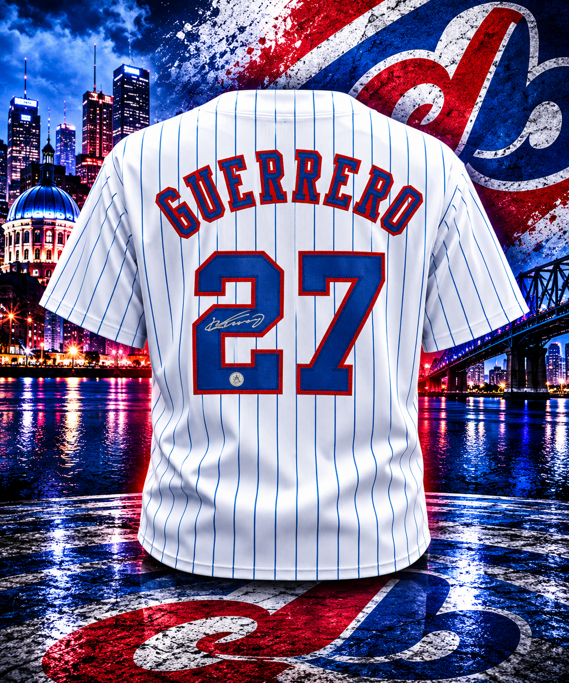 Vladimir Guerrero Sr Autographed Montreal City Design White Baseball Jersey