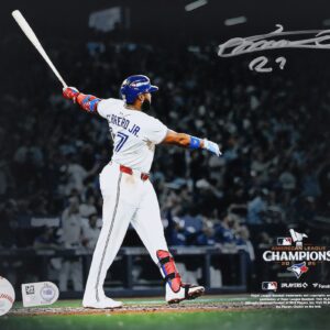 Vladimir Guerrero Jr. Toronto Blue Jays Autographed 8" x 10" 2025 American League Champions Home Run Spotlight Photograph