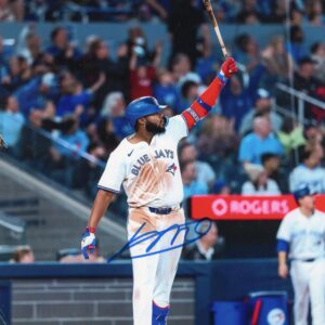 Vlad Guerrero Jr Toronto Blue Jays Bat In the air Autographed 8x10 Photo