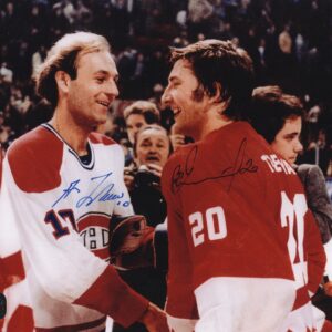 Guy Lafleur & Vladislav Tretiak Handshake Autographed 8x10 Photo