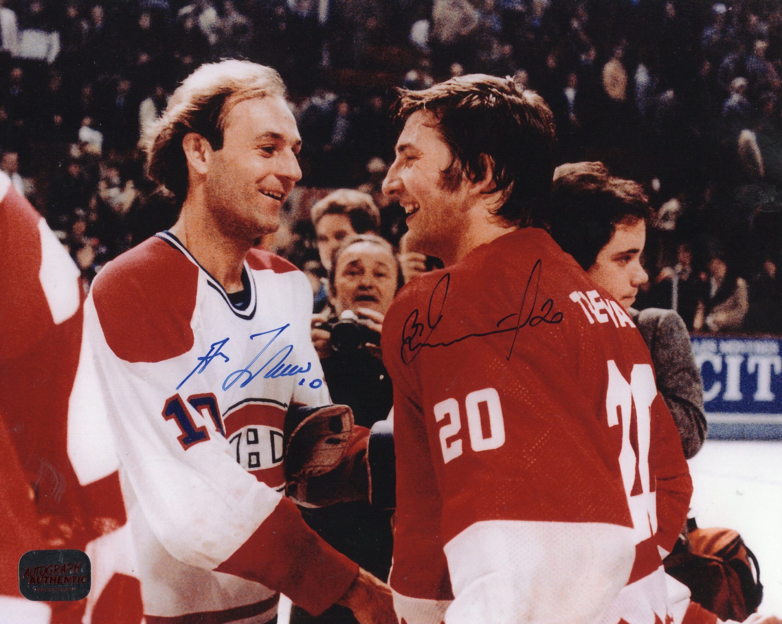 Guy Lafleur & Vladislav Tretiak Handshake Autographed 8x10 Photo
