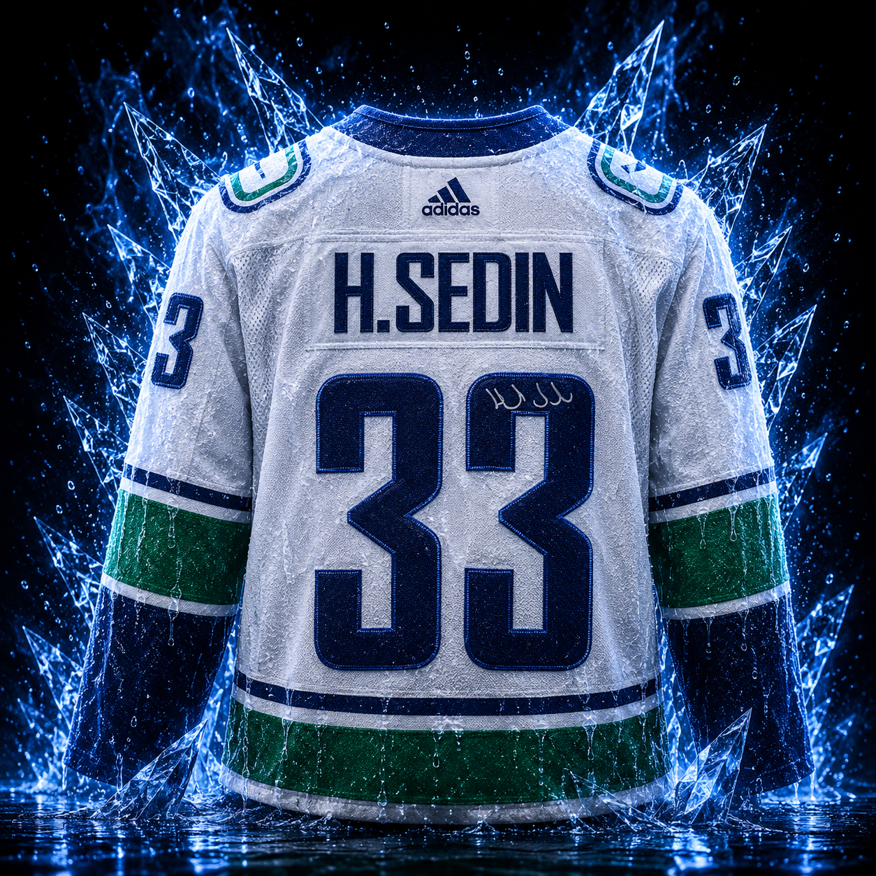 Henrik Sedin Vancouver Canucks Autographed White Adidas Authentic Jersey