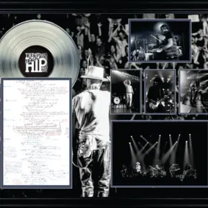 The Tragically Hip Framed On Tour Collage with Lyric Sheet and Silver LP