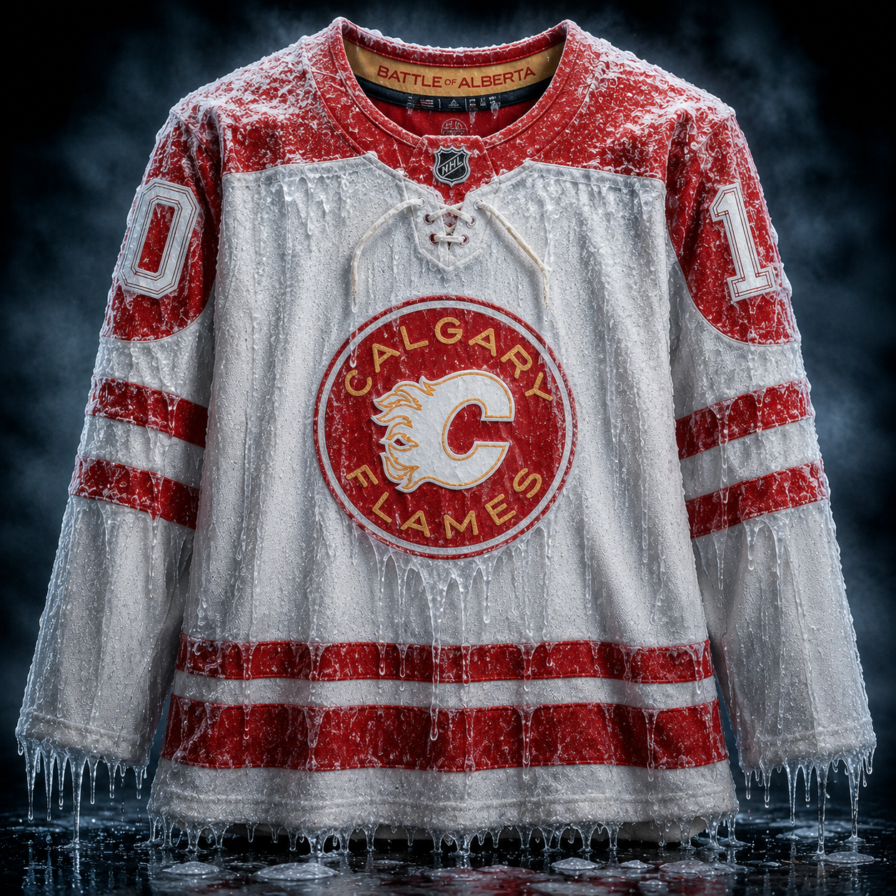 Jonathan Huberdeau Calgary Flames Autographed 2023 Heritage Classic adidas Authentic Jersey - Image 2