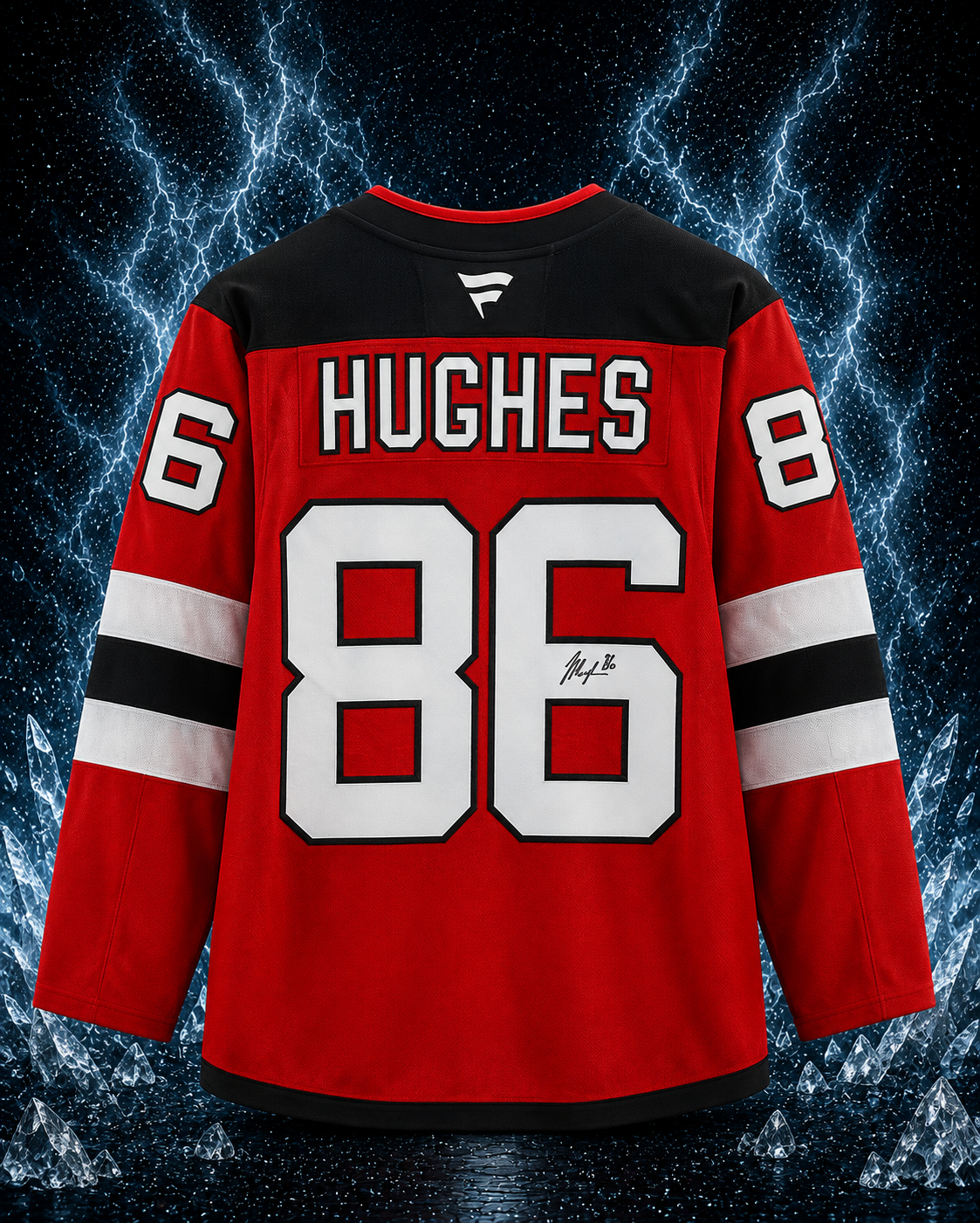 Jack Hughes New Jersey Devils Autographed Red Fanatics Authentic Pro Jersey
