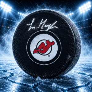 Luke Hughes New Jersey Devils Autographed Hockey Puck