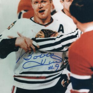 Bobby Hull Chicago Blackhawks Blood Pouring Autographed 8x10 Photo