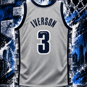 Allen Iverson Gray Georgetown Hoyas Autographed 1995-96 Mitchell & Ness Replica Jersey