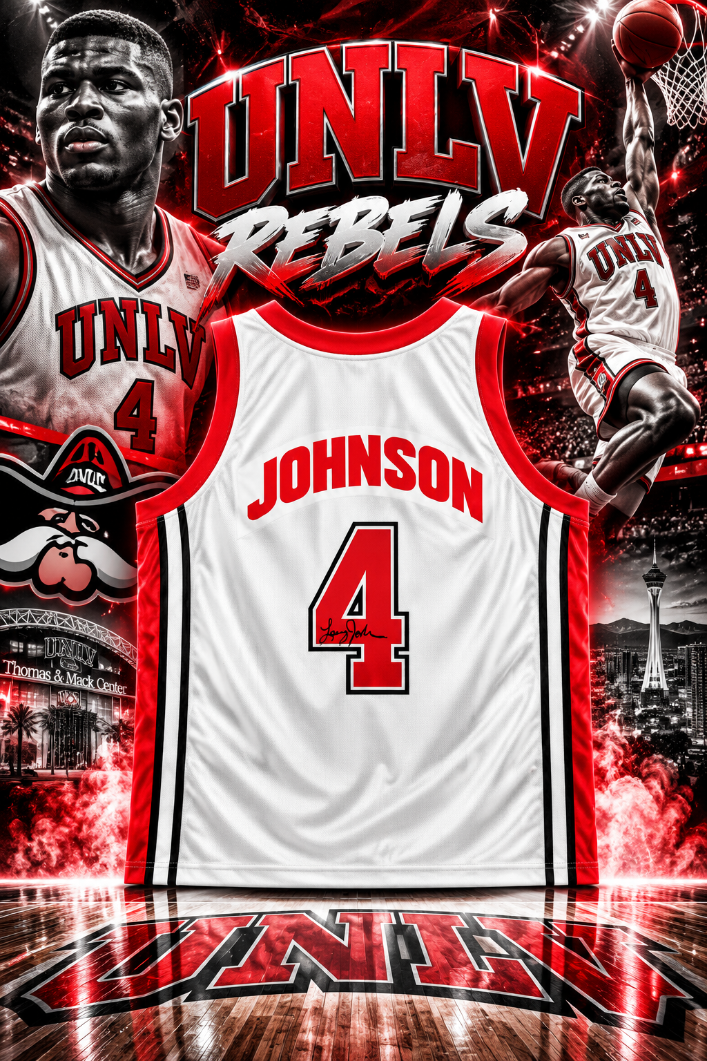 Larry Johnson UNLV Rebels Autographed White Mitchell & Ness 1989 Authentic Jersey