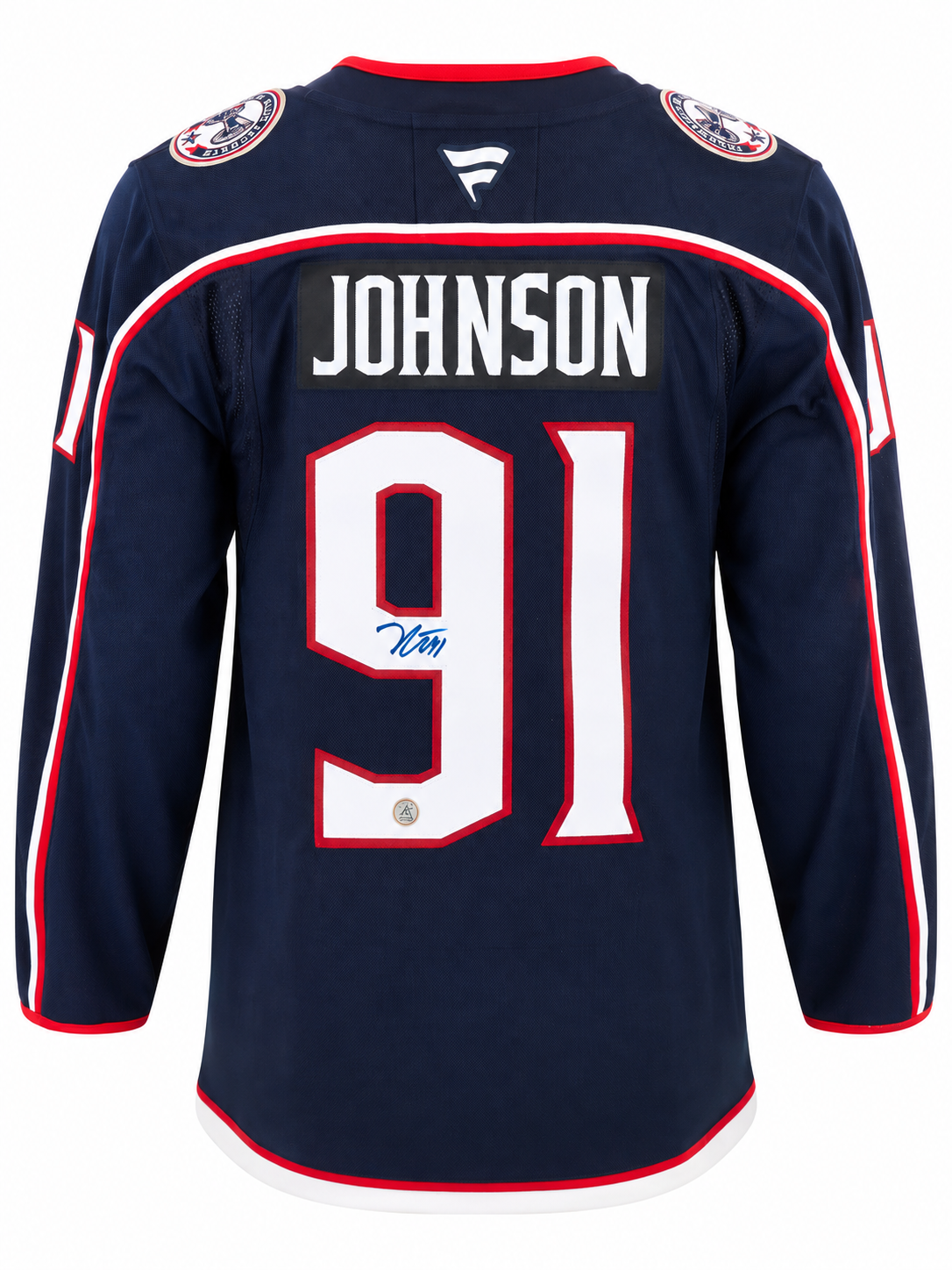 Kent Johnson Autographed Columbus Blue Jackets Fanatics Premium Jersey - Image 4