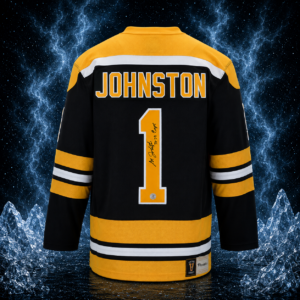 Ed Johnston Autographed Boston Bruins Fanatics Throwback Jersey