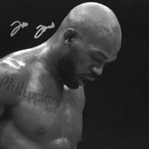 Jon Jones UFC Autographed Black & White 8x10 Photo