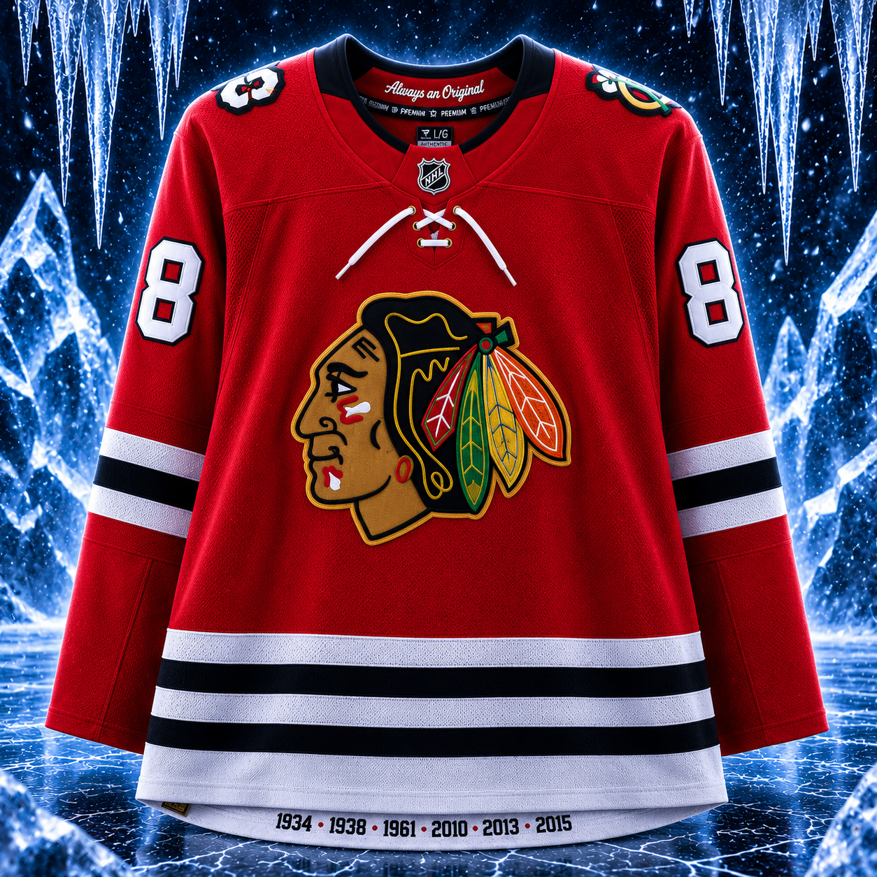 Patrick Kane Chicago Blackhawks Autographed Red 2025 Centennial Season Fanatics Premium Jersey - Image 2