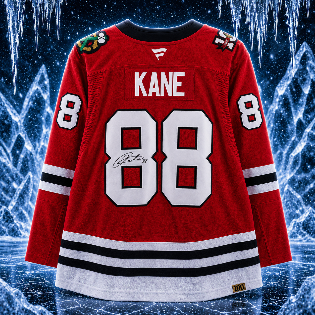 Patrick Kane Chicago Blackhawks Autographed Red 2025 Centennial Season Fanatics Premium Jersey