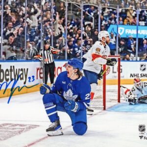 Matthew Knies Toronto Maple Leafs Autographed Celebration 8x10 Photo