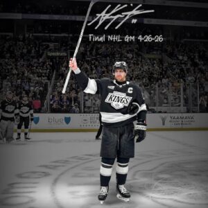Anze Kopitar Los Angeles Kings Autographed 16" x 20" Final NHL Game Salute Spotlight Photograph with "Final NHL GM 4-26-26" Inscription
