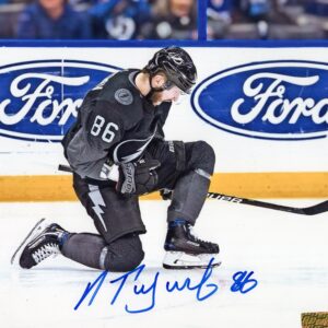 Nikita Kucherov Tampa Bay Lightning Autographed Black Jersey 8x10 Photo
