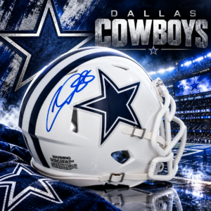 CeeDee Lamb Dallas Cowboys Autographed Riddell White 2022 Alternate Speed Mini Helmet