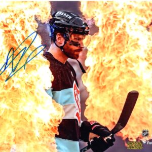 Adam Larsson Seattle Kraken Autographed Into The Fire 8x10 Photo
