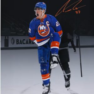 Anders Lee New York Islanders Autographed 16" x 20" Blue Jersey Celebrating Spotlight Photograph