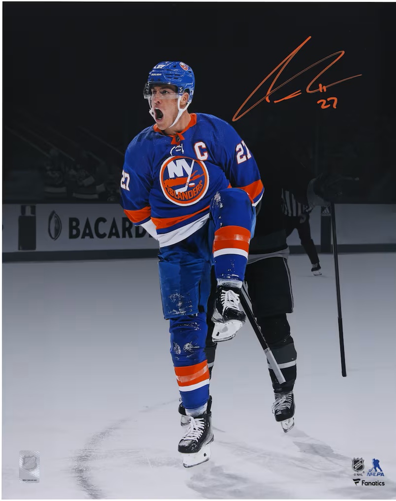 Anders Lee New York Islanders Autographed 16" x 20" Blue Jersey Celebrating Spotlight Photograph