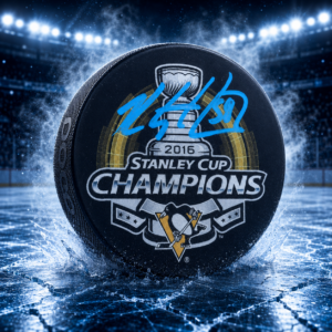 Kris Letang Pittsburgh Penguins Autographed 2016 Stanley Cup Champs Hockey Puck
