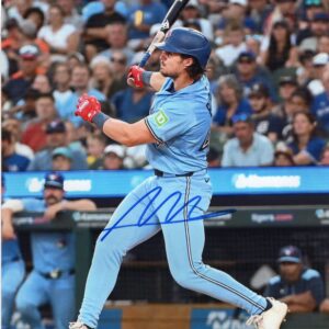Addison Barger Toronto Blue Jays Batters Swing Pose Autographed 8x10 Photo