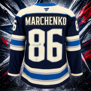 Kirill Marchenko Columbus Blue Jackets Autographed Alt Cannon Fanatics Premium Jersey