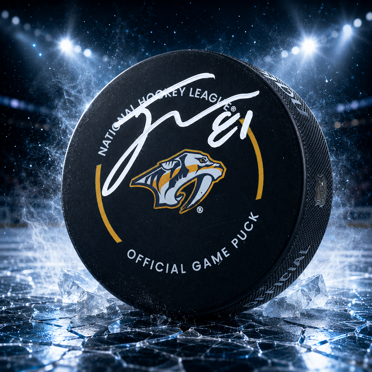 Jonathan Marchessault Nashville Predators Autographed Official Game Puck