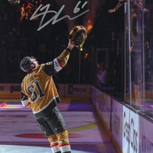 Mark Stone Vegas Golden Knights In Gold Jersey Autographed 8x10 Photo