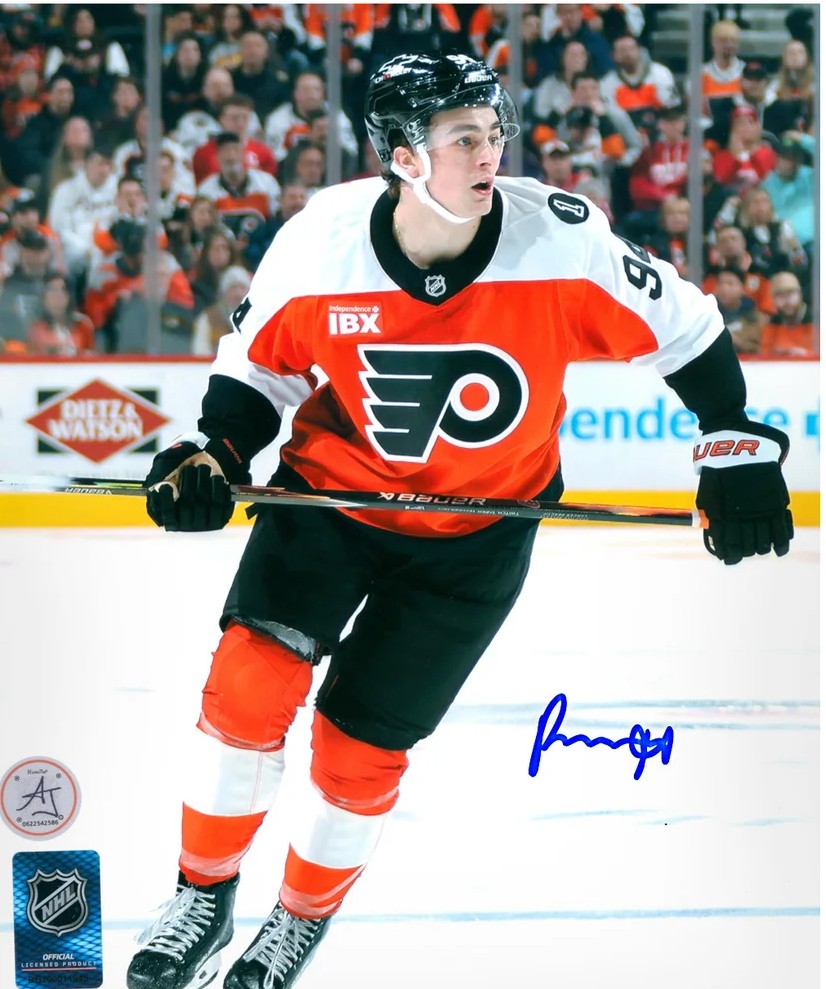 Porter Martone Autographed Philadelphia Flyers Game Action 8x10 Photo