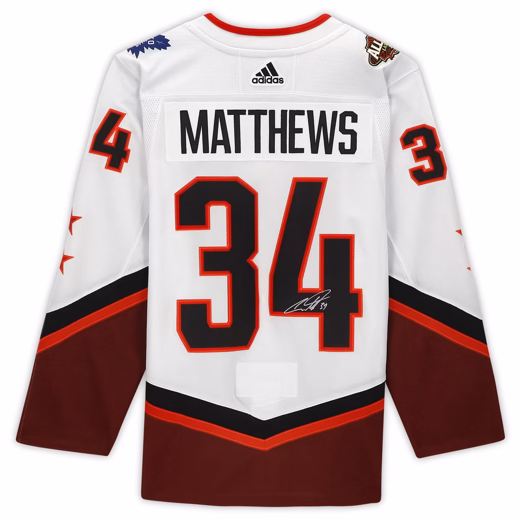 Auston Matthews White Toronto Maple Leafs Autographed 2022 NHL All-Star Game Adidas Authentic Jersey - Image 4